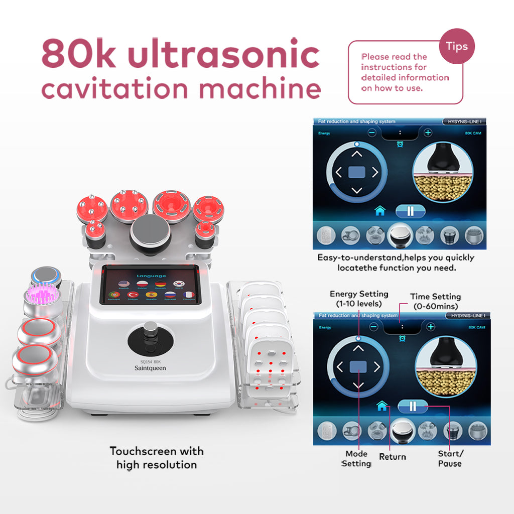 SQ154B Max – Συσκευή σπηλαίωσης 80K 11 σε 1 με λέιζερ, EMS, RF και BIO LED