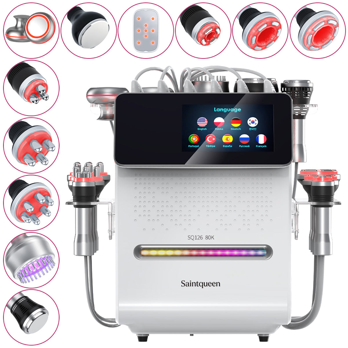 SQ126A Max – Συσκευή σπηλαίωσης 80K 11 σε 1 με επιθέματα λέιζερ, RF, EMS και BIO LED Δευτερεύουσα εικόνα προϊόντος