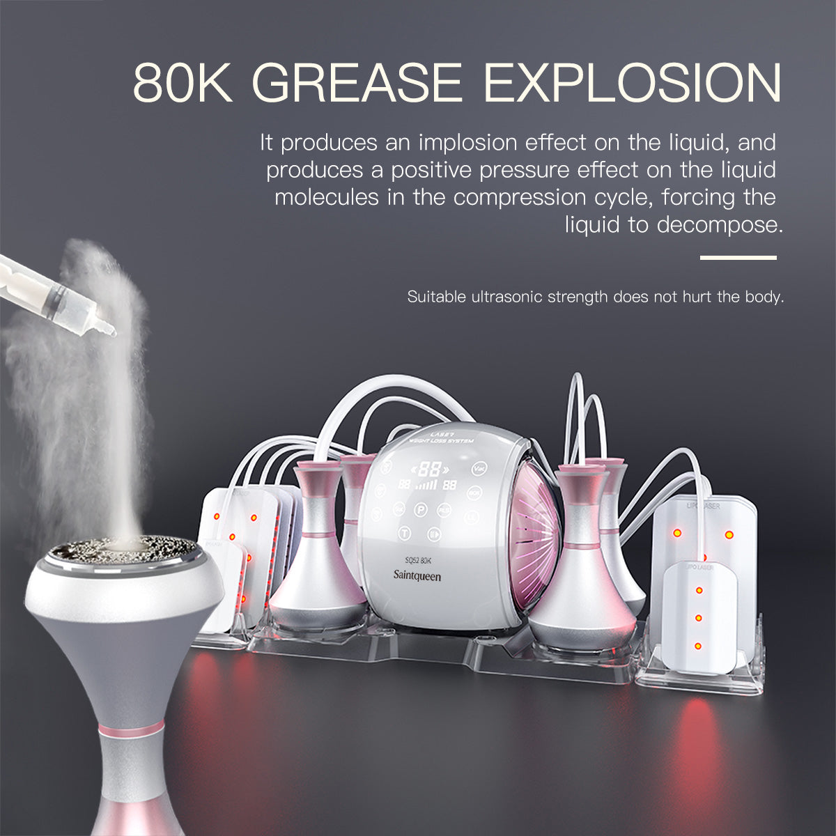 SQ52 Pro – Συσκευή σπηλαίωσης 80K 6 σε 1 με λέιζερ, RF και μασάζ κενού