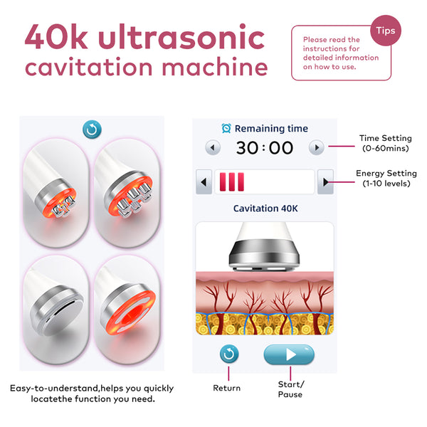 SQ169 Basic – Συσκευή σπηλαίωσης 40K 4 σε 1 με RF και μασάζ κενού