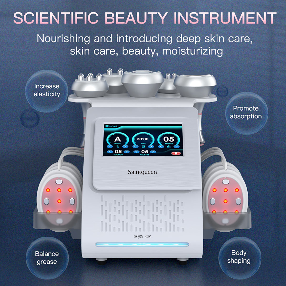 SQ85B Pro – Συσκευή σπηλαίωσης 80K 6 σε 1 με λέιζερ, EMS, RF και μασάζ κενού