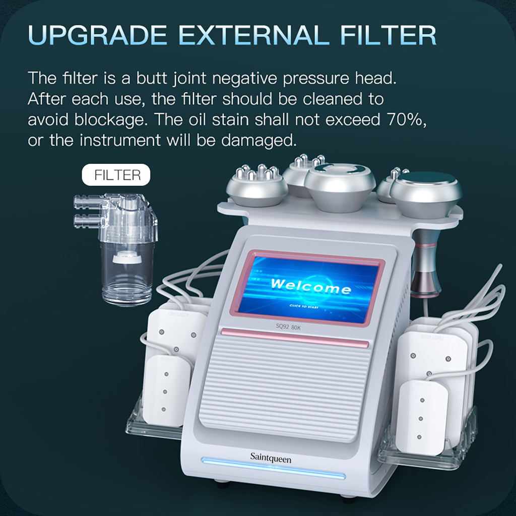 SQ92C Pro – Συσκευή σπηλαίωσης 80K 6 σε 1 με λέιζερ, RF και μασάζ κενού