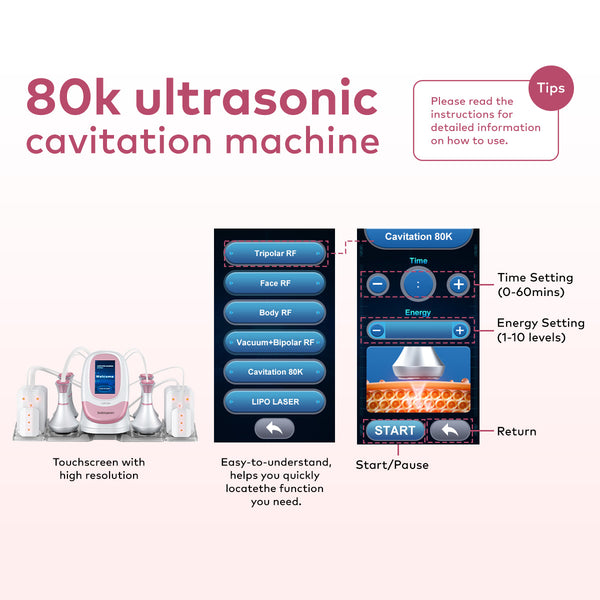 SQ95C Pro – Συσκευή σπηλαίωσης 80K 6 σε 1 με λέιζερ, RF και μασάζ κενού
