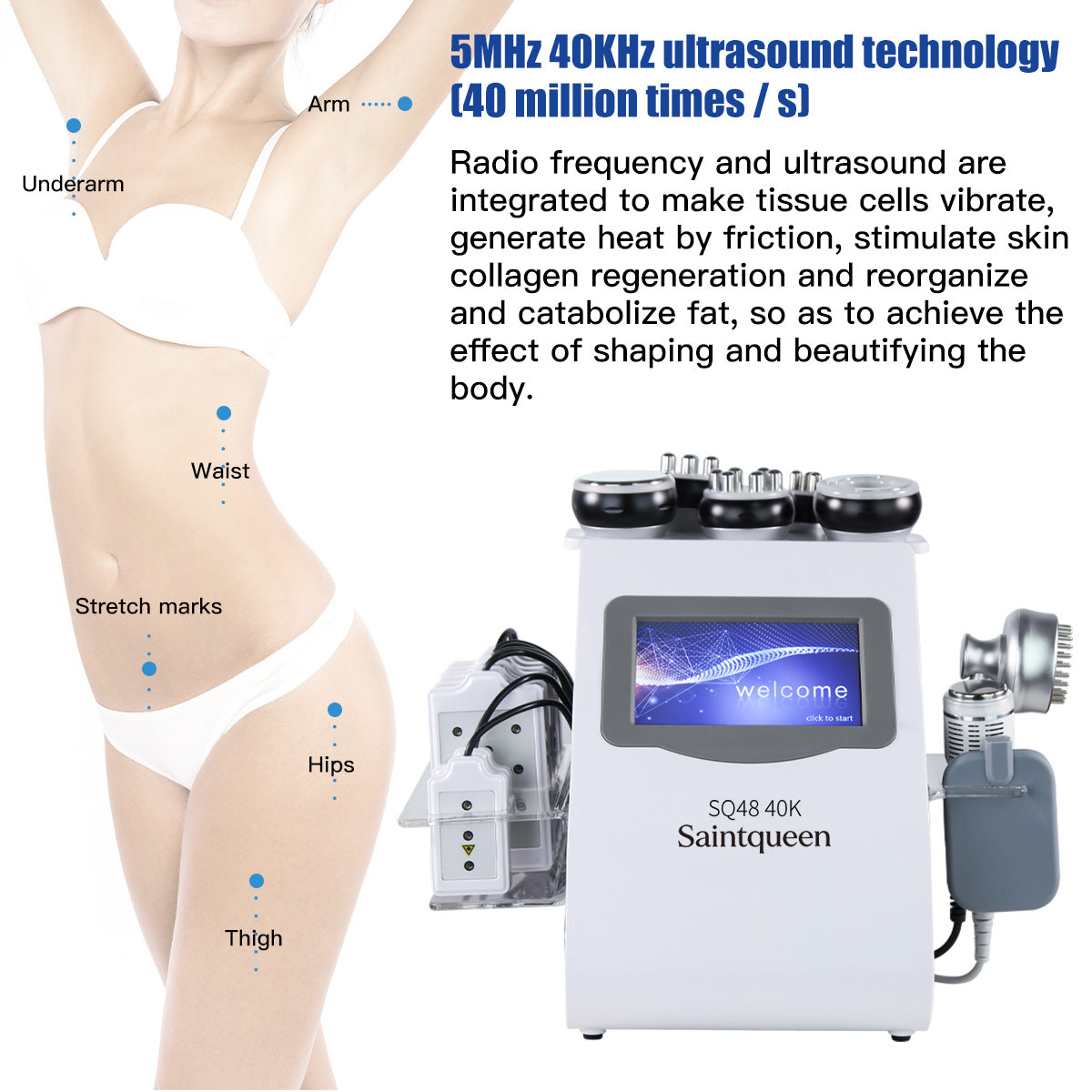 SQ48 Plus Συσκευή σπηλαίωσης 40K και RF, 9 σε 1